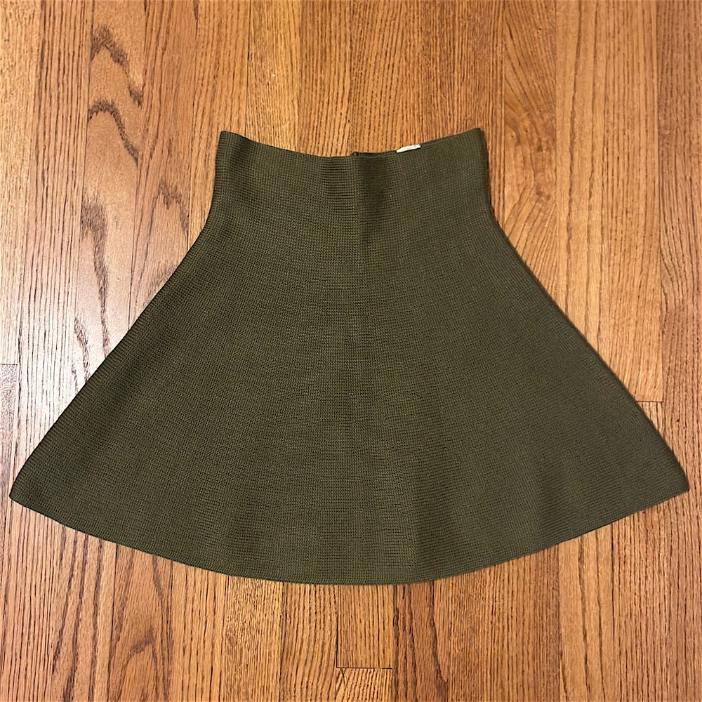 Zara Green Mini A-Line Skirt Casual